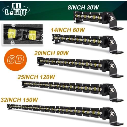 CO LIGHT 6D 20" 25.6" 32" Inch Led Bar 150W 120W 90W Auto Led Work Light Bar forTruck Tractor Lada Off Road 4x4 ATV 12V24V Combo