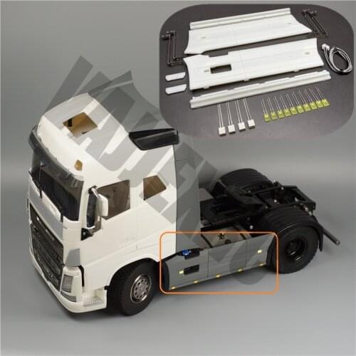 Side Skirt Decorative Panel with Light for 1/14 Scale Tamiya Remote Control Truck Tractor Volvo FH16 Globetrotter 750
