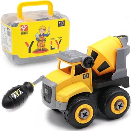 DIY Childrens Educational Toys Detachable Construction Truck Toy Assembling Sanitation Crane Gift for Kids