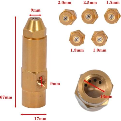 Die Sel Heavy Waste Oil Alcohol-based Fuel Burner Spray Nozzle 1/1.3/1.5/2/2.5mm Different Sizes Tool Parts Brass Metal