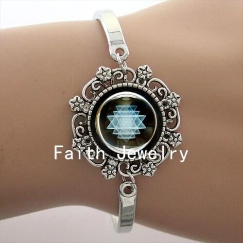 Sacred geometry Sri yantra mandala Bracelet Jewelry for Buddhist HT055