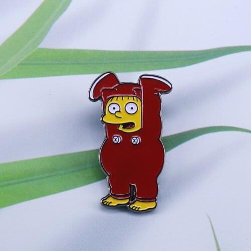 Ralph Wiggum I Dress Myself Enamel Pin cute cartoon Character brooch funny kids gift