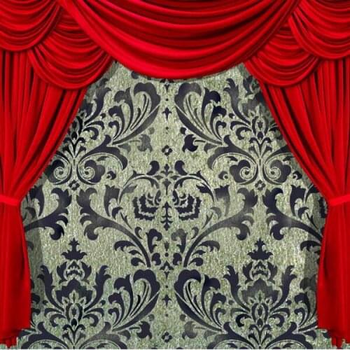 Red Curtains Flower backdrops polyester or Vinyl cloth High quality Computer print wall Backgrounds