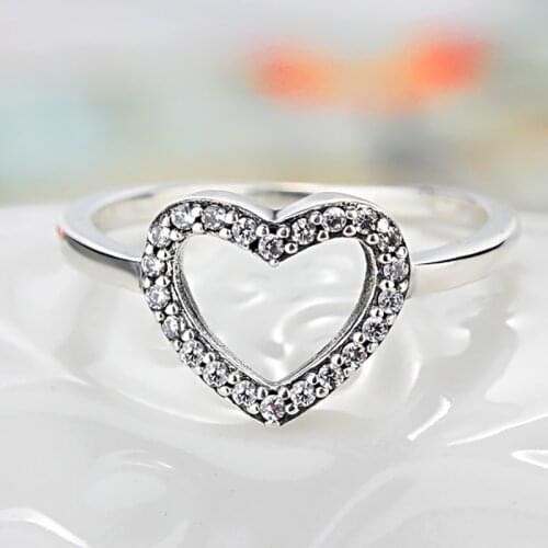 HOMOD 2017 New Silver Color Heart Be My Valentine Brand Ring with Clear CZ Original Women Jewelry Gift