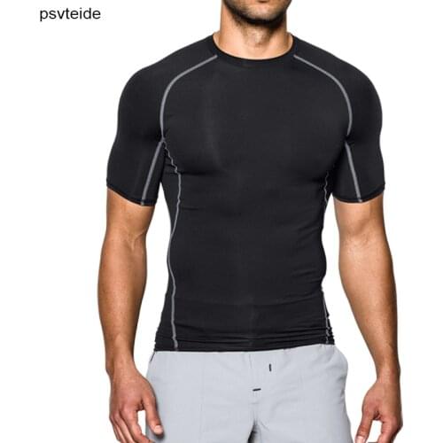 Mens Compression Tees Dry Men Running Shirts Gym Shirt Sport T-Shirt Men Fitness Running T-Shirts Man Fitness tshirt Compression