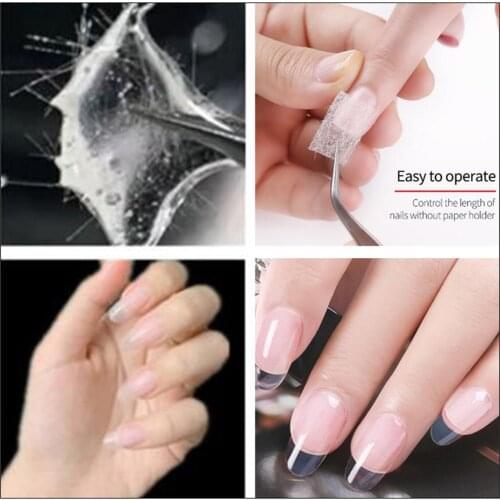 Nail Art Non-woven Silk Fiberglass Gel Tip Extension Fiber Kit