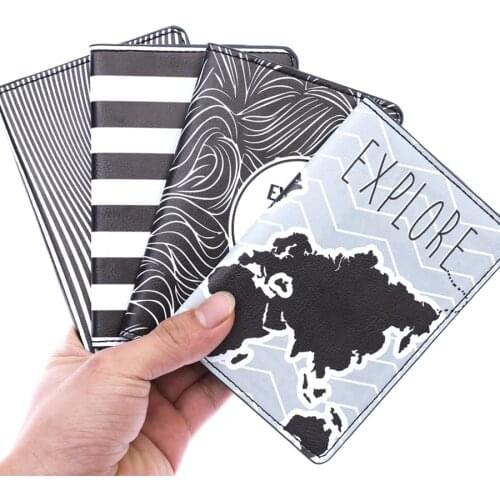 New Travel Striped PU Leather Passport Cover Case Women Men Travel Credit Card Holder Travel ID Document Passport Holder CH08
