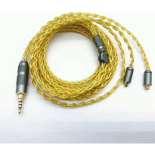Diy earphone upgrade cable litz cable gold plated wire MMCX/0.78MM