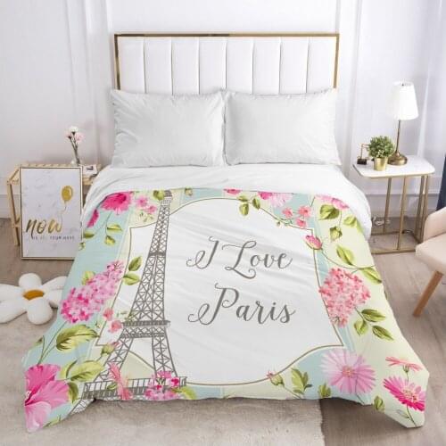 Eiffel Tower Duvet cover Quilt/Blanket/Comfortable Case Double King Bedding 140x200 240x260 200x200 for Home flower