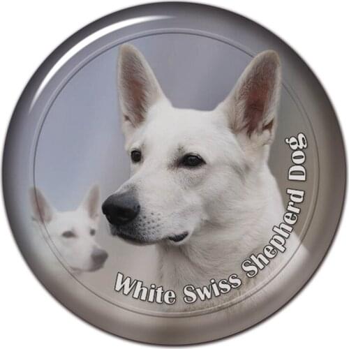 A0634# 13cm/17cm Removable Decal White Swiss Shepherd Dog V2 Car Sticker Waterproof Accessories on Bumper Rear Window Laptop