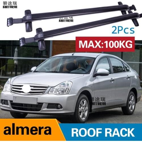 SHITURUI 2Pcs Roof bars For Nissan almera 2012+(n17) Aluminum Alloy Side Bars Cross Rails Roof Rack Luggage Carrier
