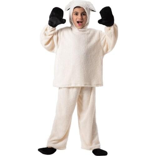 Snailify 3-12T Children Sheep Little Lamb Cosplay Halloween Costume For Kids Animal Fancy Dress Purim Carnival Party Outfit