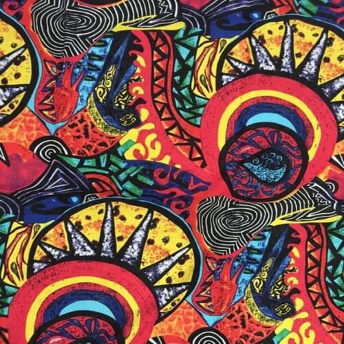 Special Red Sun African Print Cotton Linen Fabric 50x140cm Dressmaking Linen Material Upholstery Crafts Tissue Home Decoration