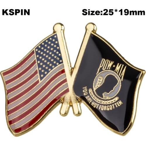 U.S.A & POW Friendship Natinal Lapel Pins Flag Lapel Pins Country Flag Badge Flag Badge Brooch XY0648