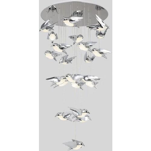 LED Pendant lights Hight bright Bird Saving Energy Luxury Silver Stainless steel base Dining room Bar Hotel Kids Room Modern