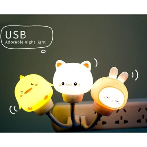LED Night Light Timing Dimming USB Power Supply With Remote Control Night Lights Childrens Christmas Gift Cartoon Bedroom Lamp