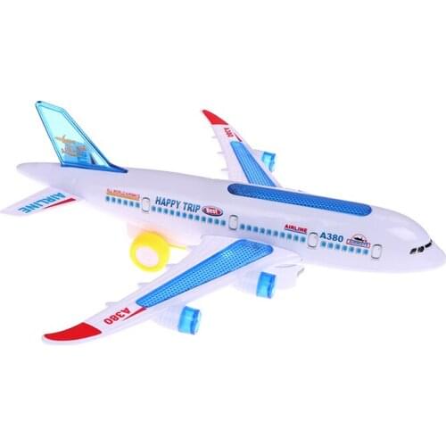 Electric Airplane Moving Flashing Lights Sounds DIY Aircraft Kids Toy Gift Airplane Toys