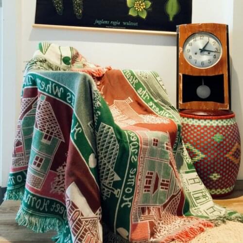 Pure cotton Retro carpet thin blanket Ethnic Art sofa towel blanket bed cover living room bedroom Felts tapestry 125X150 CM