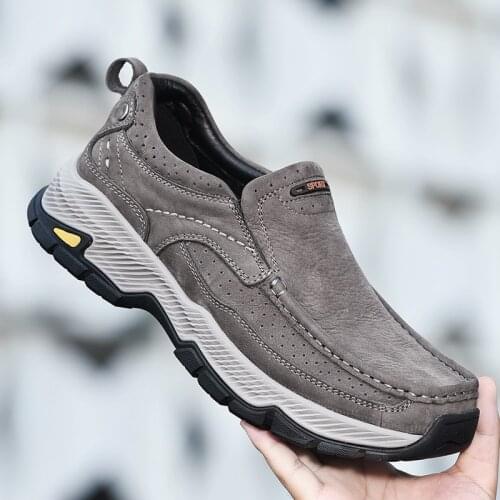 Men Loafers fashion Slip On Boat Shoes genuine Leather Loafers Walking Casual Shoe for Work Office Male Outdoor Shoes men