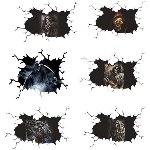 Halloween Decoration Black Family Grim Reaper Sticker For Car Stickers DIY Decor Bar Room Halloween Party Scary Decos Sticker