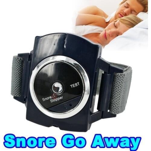 Smart Black Infrared Intelligent Anti Snore Wristband Watch Cessation Cure Solution for Pure Sleeping Night Guard Aid