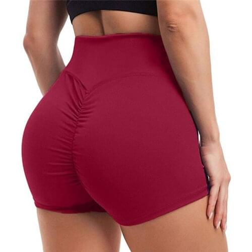 2020 New Womens Sexy High Waist Shorts Solid Color Sports Shorts Ladies Workout Breathable Shorts