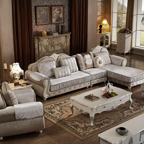 1 +2seat +lounge L shape fabric living room sofa set combination