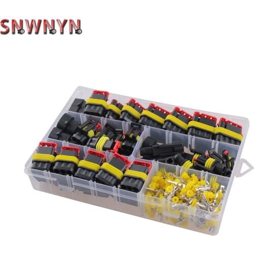 1-4Pin Way Plug 26Set HID Waterproof Car Auto Electrical Wire Connector Plug Kit for Moto Truck Boat Car Accessories with Box