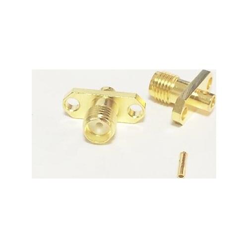 1pc SMA Female Jack RF Coax Modem Convertor Connector 2-hole Panel Mount Solder Post Straight RG405,086" Goldplated NEW