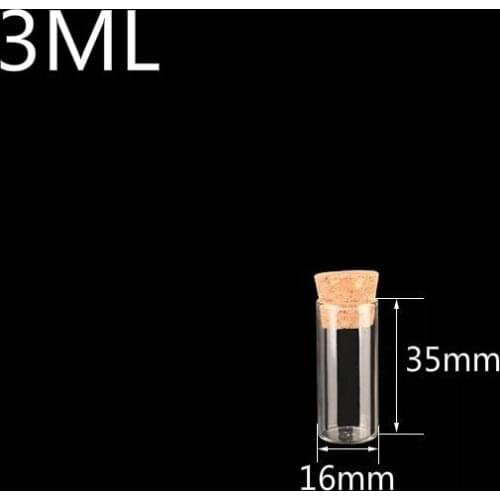 10PCS 16*35mm 3ml Small Tube Mini Bottle Glass Jars Decor DIY Container Message Vial Ornaments Cork Stopper Hot Sale Mason Jar