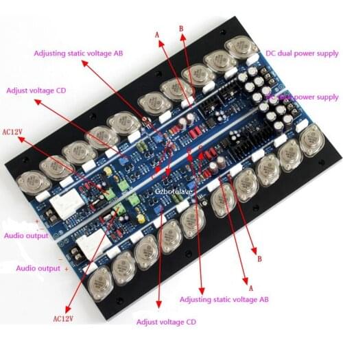 2PCS Accuphase-E505 5-pair transistor pure post amp 300W+300W HIFI fever level power amplifier board (adjustable class A)