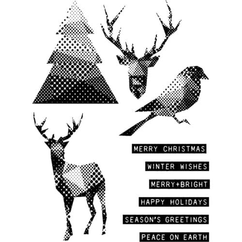 2021 New Christmas Words Elk Clear Stamps Sets Tree and Holiday Die Scrapbooking For Crafts Card Making no Metal Cutting Dies