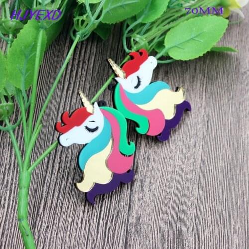 1pair)70mm Acrylic Earrings Unicorn Earrings Drops Eco-friendly Unicorn Dangle Earrings Laser cut-AC1080