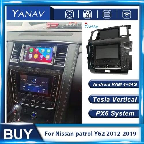 2 Din Android Car Radio Audio Receiver For Nissan Patrol Y62 2012-2019 Multimedia Player GPS Navi Modified To 2020 New Video