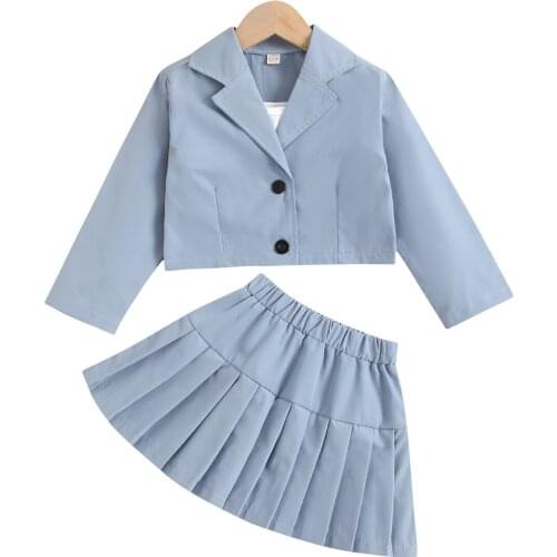 Ma&Baby 1-6Y Children Kid Girls Clothes Set School Suit Long Sleeve Jacket Vest Ruffles Skirts Outfits Fashion Girls Costume