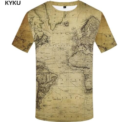 3d Tshirt World Map T-shirt Men Vintage Tshirts Casual Funny T-shirts 3d Geometric Tshirt Printed Shirt Print Mens Clothing
