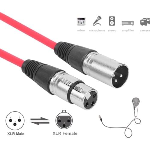 3Pin 1.8m/5.9ft DMX Stage Light Cable Male to Female XLR Connector Professional Flexible and Durable Noise-Free Adapter Wire