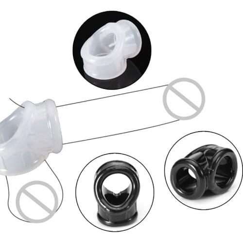 Male Scrotum Ring Belt Dick Cock Ring Cock Testes Restraint Cockring Ball Stretcher Penis Sleeve Sex Toys For Men Time Delay