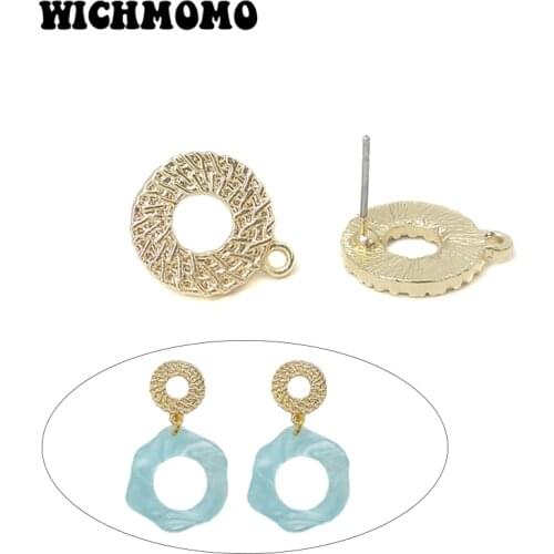 New 16*13mm 10pieces/bag Zinc Alloy Gold Concentric Circles Earring Base Connectors Linkers for DIY Earring Jewelry Accessories