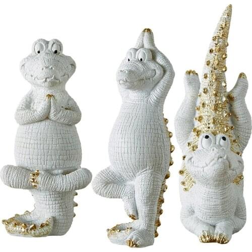 [MGT]Nordic modern minimalist creative light luxury yoga crocodile statue decoration home decoration crafts