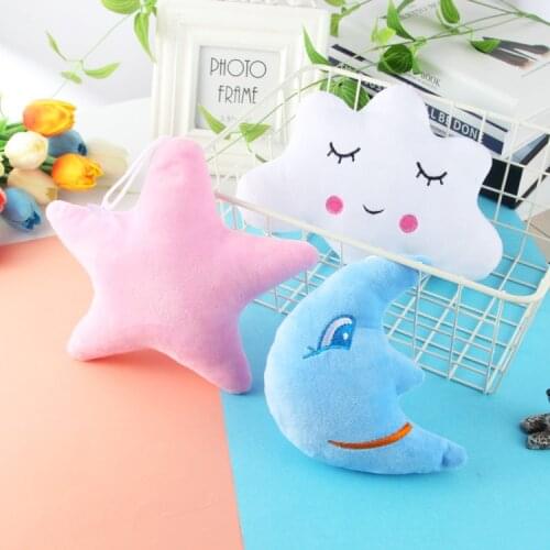 Moon and stars doll cloud expression cute stuffed toy girl pillow nap pillow doll Christmas gift birthday gift quality is good