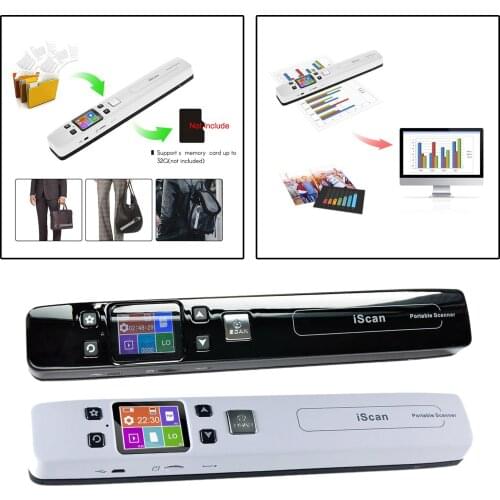 Mini Iscan Document & Images Scanner A4 Size JPG/PDF Formate Wifi 1050DPI High Speed Portable LCD Display for Business Receipts