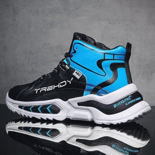 Mens Fashion Sneakers High Top Sport Shoes Men Casual Shoes Breathable Walking Shoes Men Cushion Shoes Light Popular Shoes