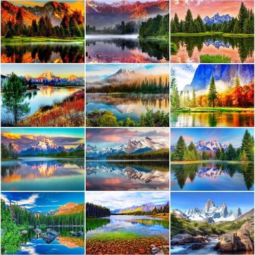 CraftArtGo 5D DIY Diamond Embroidery landscape Full Square Round Rhinestone Mosaic Painting Cross Stitch Flowers Diamond Kit