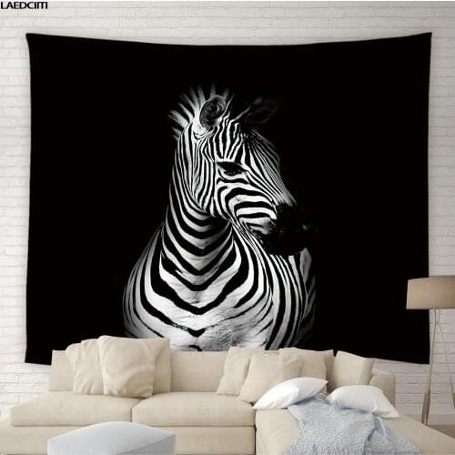Abstract Zebra Hippie Tapestry Black White Stripes Modern Simple Background Wall Hanging Cloth Living Room Bedroom Home Decor