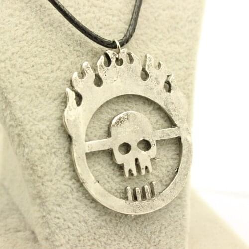 New Mad Max Fury Road War Immortan Joe Burning Skull Faction Hollow Logo Pendant Necklace Men Jewelry