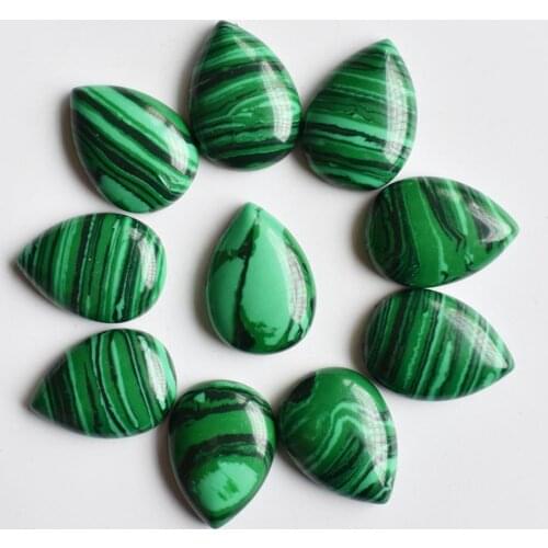 Wholesale 12pcs/lot 18x25mm fashion malachite stone drop shape CAB CABOCHON beads for DIY jewelry accessories free shipping