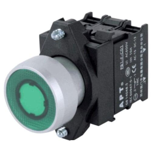 PB1L-11D/g23 101153285 PB1L metallized flat head with lamp combination button 22mm 1NO+1NC