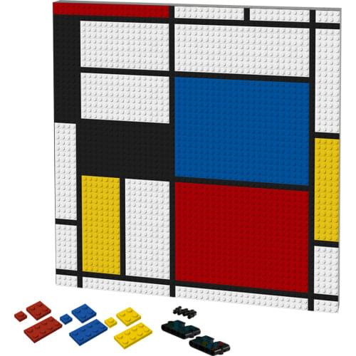 Pixel Art Retro Mondrian Style Mosaic DIY Pop Home Famous Decorative Painting By Numbers Building Blocks MOC Set Creative Gift
