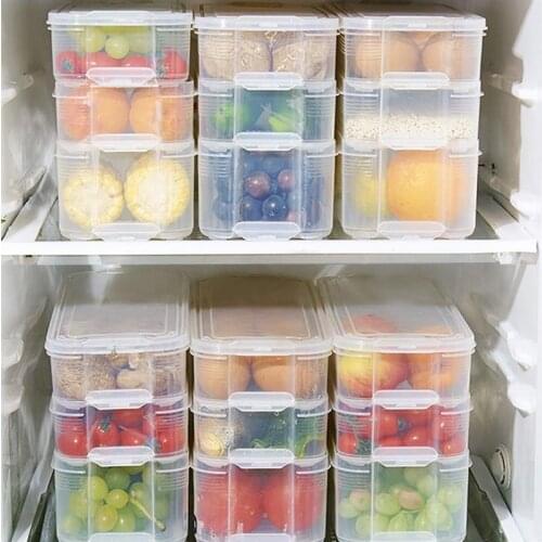 Kitchen Plastic Food Vegetable Storage Container Organizer Fridge Storage Box Food Containers Small Refrigerator Storage Boxes